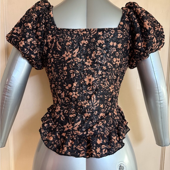 FREE PEOPLE Oh Baby Top / Black Combo - Picture 2 of 8